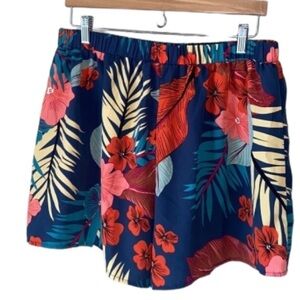 Shein tropical shorts 2xl curve floral pull on